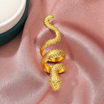 XLLD Epocă Șarpe Inele Pentru Femei de Culoare de Aur Declarație Cobra în Formă de Spiritul Punk Inel Deschis Inele Reglabile Bijuterii 2021 Noi