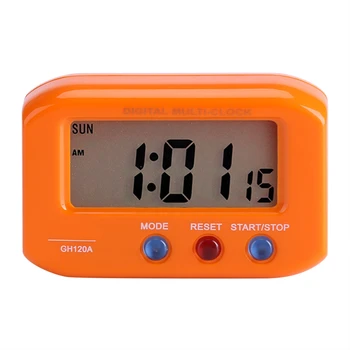 Portabil LCD Display Digital Ceas cu Alarmă Snooze cu Iluminare din spate Masa Birou, Mașină de Decor(Portocaliu)
