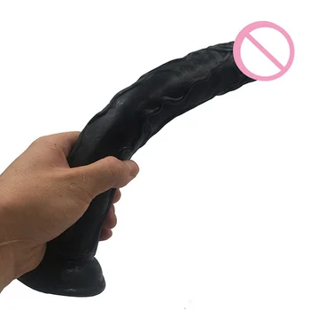Sexul Feminin Jucării Negru 13 .78inch Super Mult Vibratoare Imense ventuza Cal Realist Vibrator Super Moale Mare Analsex Penis artificial