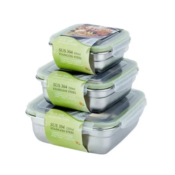 Portabil Din Oțel Inoxidabil, Caseta De Prânz Închis Ermetic Containere De Depozitare A Alimentelor Conservarea Alimentelor Etanșe Bento Box