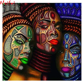 Femeile africane full diamond 5D DIY diamant pictura kit diamant cruciulițe rotund stras de cristal broderie acasă meșteșugul