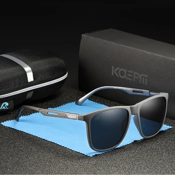 KDEAM TR90 Material Pătrat Bărbați ochelari de Soare Polarizat de Ajustare Primăvară Balamale de Conducere Polaroid Ochelari de Soare Cu Fermoar Cutie KD033