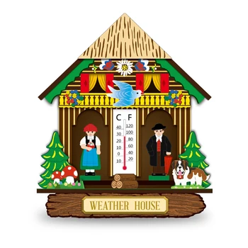 Vreme Casa de Lemn Cabana Barometru, Termometru Si Higrometru Acasă Decorare Perete Agățat Ornamente MDJ998