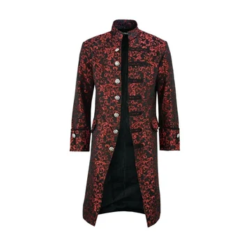 WEPBEL de Înaltă Calitate pentru Bărbați Medieval, Renascentist Epocă Nasturii Guler Victorian Steampunk Sacou Costum Cosplay Haina (S-5XL)