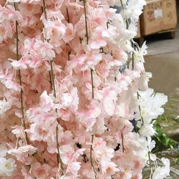 1,8 m Sakura Rattan de Simulare Mare de 1,8 m Cherry Blossom Flori Artificiale Rattan Flori de Nunta de Perete