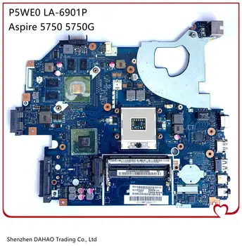 P5WE0 LA-6901P 5750G placa de baza Pentru Acer Aspire 5750 5755G 5750G Laptop placa de baza HM65 GT540M/GT630M 1GB GPU DDR3 Testat