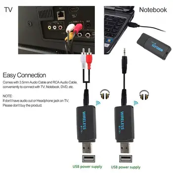 BT-TX1 Bluetooth-USB compatibil Transmițător Wireless Adaptor de 3,5 mm AUX Audio Muzica Emițător Dongle pentru Calculator TV cu Cablu