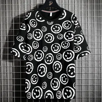Vara Hip Hop de Imprimare T-shirt pentru Bărbați Streetwear Casual Supradimensionat din Bumbac Tricou Masculin Harajuku Vrac Tee Topuri Plus Dimensiune 6XL 7XL 8XL