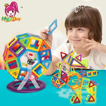 Copiii construiesc Jucărie Mini 59pcs Magnetic Designer-Set de Constructii Model & Dale de Constructii Stiva Set de Jucarie din Plastic de Învățământ