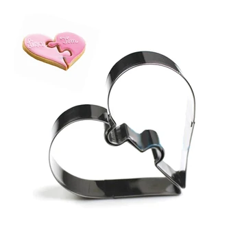 Noi 2 Inimi Cookie Instrumente de Ziua Îndrăgostiților Cutter Mucegai Biscuit Apăsați Cireasa Set de Timbru Mucegai Oțel Inoxidabil Dragoste de Nunta Tort Mucegai