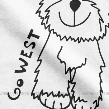 Go West West Highland White Terrier Iubitorii de T-Shirt pentru Bărbați Westie Amuzant din Bumbac Tricou Tricou Topuri Plus Dimensiune