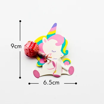 500 BUC 9x6.5cm Unicorn Lollipop Decor Card de Aniversare pentru Copii Petrecere de Nunta Decoratiuni Bomboane Lollipop Fata Unicorn Favoarea Partidului