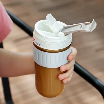Cafea în pahar de Plastic de 500ml de Apa din Plastic Cup Proaspete și Drăguț Fată Simplă Pădure Elevi de Școală Primară Portabil Anti-toamna