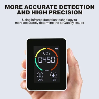 Detector de CO2 Termohigrometru Acasă Digital Aer Detector Inteligent de Calitate a Aerului Analizor de uz Casnic Poluarea Aerului Monitor