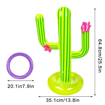 Cactus Piscină Ring Toss Jocuri Gonflabile Jucării De Piscină Cu 4 Inel De Vară De Familie În Aer Liber, Joc De Partid, Partidul Bar De Gheață De Călătorie