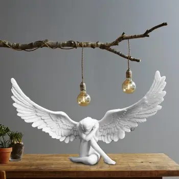 Zeita Înger Statui Rășină Ornamente Decor Acasă Zeita Sculptură Figurine Înger Aripa Model În Miniatură