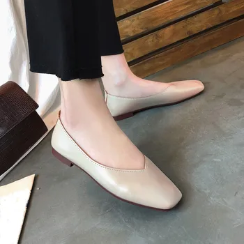 Moda Low-toc Anti-alunecare Pantofi Femei Toamna Vara Mini-dovada Deget de la picior Pătrat Plat Coreea Stil Sandale Pantofi Superficial Simplu Pantof