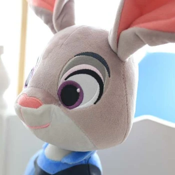 Disney Autentic 45cm Zootopia Bunny Judith Nick Papusa Ragdoll Jucării de Pluș Hobby-uri, Animale de Pluș Filme de TELEVIZIUNE Pentru Copii Cadouri