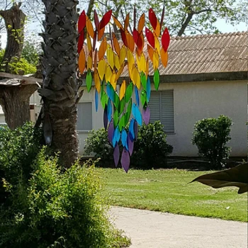 Deluxe Curcubeu Vânt Chime Frumos Artari Formă De Frunze Face Blând Zgomot În Aer Liber, Grădină Rainbow Room Decor Decor-Cel Mai Bun De Vânzare