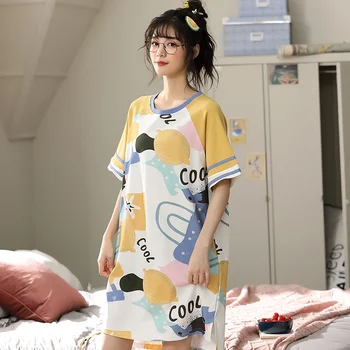 Cele mai noi Vara Femei camasa de noapte, Pijama Set Fata Cămașă de noapte Pijama Femei M-4XL îmbrăcăminte de noapte