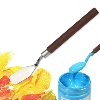 5pcs Pictura Cutit Maner din Lemn Inox Spatula Kit de Cutit Paleta pentru Pictura in Ulei Cuțit Bine de Artă Profesionist Instrumente