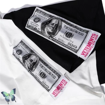 Reflectorizante Vetements tricou Barbati Femei Bancnote Dolar Vetements Tricou de Înaltă Calitate în Interiorul Tag-ul