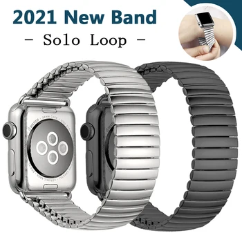 Curea elastica Pentru Apple watch band 6 se 44mm 42mm 38mm 40mm Femeie/bărbat din Oțel Inoxidabil brățară de link-ul de curea pentru iwatch Seria 5 4 3