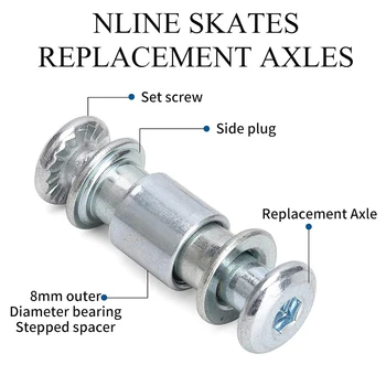 Profesionale Cheie Hardware Durabil Partea Plug Axe Șurub Inline Skate Înlocuirea Arborelui Kit De Argint Aluminiu Aliaj Copii Adulți