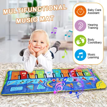 Muzica Pentru Copii Tastatură De Pian Dans Mat Electronic De Animale Amuzante De Presă Covor Muzical Pătură Jucarii Pentru Copii De Învățare Educație Pad Cadou