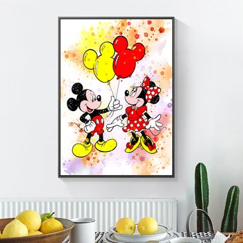 Disney Mickey si Minnie Postere Amuzante pictura Panza Printuri de Arta de Perete pentru Copii Decor Dormitor Cadou de Ziua Decor Acasă
