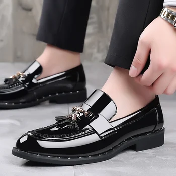 De Moda In Aer Liber Din Piele Casual Mocasini Bărbați Bărbați Confortabil Pantofi Barbat Din Piele De Afaceri De Lucru Slip-On Dressing Pantofi Pentru Bărbați