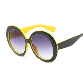Gradient De Culoare Roz Rotund Ochelari De Soare Femei Supradimensionat Mare Cadru Ochelari De Soare Femei De Lux De Brand Designer De Epocă Oglindă Oculos De Sol