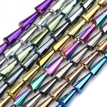 YHBZRET forma de Turn Austriac de cristal margele 6*12mm 48pcs Placare Culoare conic Distanțier margele vrac Pentru a Face Bijuterii brățară DIY
