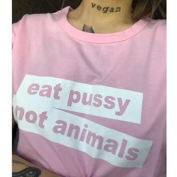Mananca Pasarica Nu Animale tricouri Femei Vegan de Îmbrăcăminte Amuzant Teuri Topuri Casual cu Maneci Scurte Sloganul Hipster, Grunge Tricou Picătură Navă