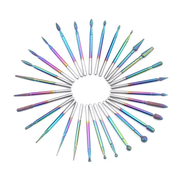 1 buc Curcubeu de Unghii Diamond Drill Burr Bucăți Colorate de freza Pentru Manichiura Pedichiura Instrumente Electrice pile de Unghii Accesorii