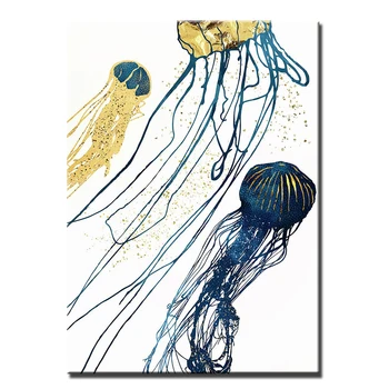Nordic Șarpe Caracatiță Meduze Calmar Panza Pictura Arta de Perete Postere si Printuri Imaginile pentru Camera de zi de Decorare Decor Acasă