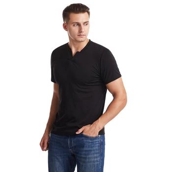 Moda Vara Barbati din Bumbac tricou Casual cu Maneci Scurte V-neck T-shirt Alb-Negru Plus Dimensiune M-3XL V Gât Topuri Tricou Slim Fit