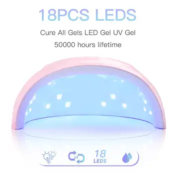 54W LED Lampa UV Unghii Uscător de 18 LED-uri Profesionale Pentru Uscare Gel Polish 30/60/99s Timer Auto Senzor de Nail Art Mașini-Unelte