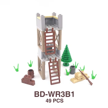 Turn de pază Militară scena serie de Bloc Compatibil Mini Soldat Figura Armata Playmobil Model de Caramida Pentru Copii Jucării pentru Copii