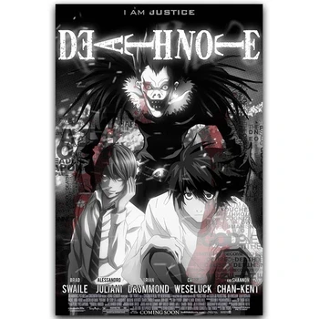 Death Note Poster Populare Anime Clasic L Și Noapte Lui Dumnezeu Decor Acasă Poster De Imprimare De Decorare Perete