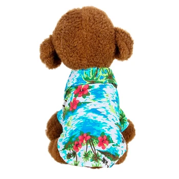 Câinele Tricouri Haine de Vară de Companie Tipărite Hawaiian Beach Haine Mici Pentru Câini de talie Mare Chihuahua Catelus T-shirt Îmbrăcăminte pentru Animale de companie Tinute