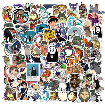 100buc Anime Japonez Ponyo Autocolante Ghibli, Hayao Miyazaki Totoro Spirited Away Princess Mononoke KiKi Papetărie de benzi Desenate, Autocolante