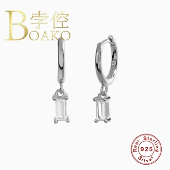 BOAKO franceză de Cristal, Argint 925 Bijuterii Cercei Legăna Cercei Piercing Pentru Femei la Modă Zircon Lurury Bijuterii