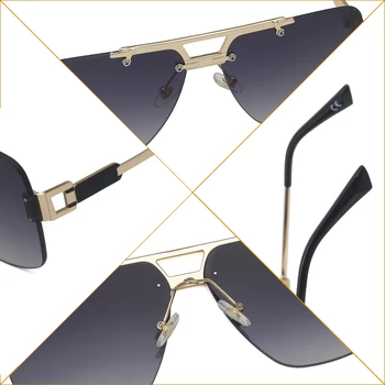 Fără Ramă De Ochelari De Soare Barbati 2020 Noua Moda Supradimensionate Pătrat Ochelari De Soare Pentru Femei Cu O Cutie De Epocă Ochelari De Soare Gafas De Sol Hombre