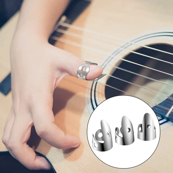 1 Degetul mare cu Degetul 3 Ponturi Chitara de Metal de Unghii Alege Design Deschis pentru Banjo, Ukulele, Chitara Accesoriu