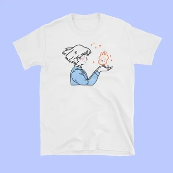 Sophie Pupici Calcife T-Shirt Femei Tumblr Estetic Japonez Anime Kawaii Graphic Tee Mutarea Castelul lui Howl Tricou