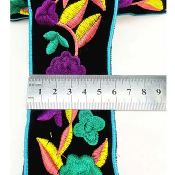 5.5 cm Etnice Floare Panglică Brodată Trim Boho Dantela Haine DIY Accesorii Geanta Tesatura Jacquard Chingi