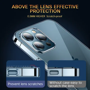 Transparent, Ultra Subțire, rezistent la Șocuri Silicon Moale Caz Clar de Telefon Pentru iPhone 12 11 Pro Max XS X 8 7 Plus Capac Spate Fundas Coque