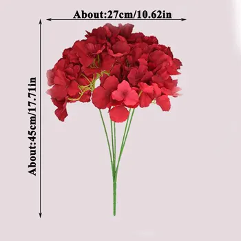 45cm Roz de Mătase Roșie Bujor Flori Artificiale Buchet de 5 Capete de Fals Ieftin Flori pentru Acasă Decorare Nunta de flori False