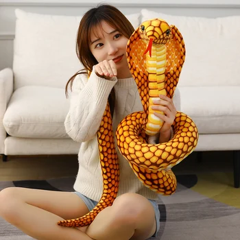 240cm Simulare Șerpi Jucărie de Pluș Gigant Boa, Cobra Lung Animal de Pluș Șarpe Pluș Amuzant Complicat Prietenii de Halloween pentru Copii Cadouri